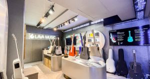LAVA Music guitar showroom interior display