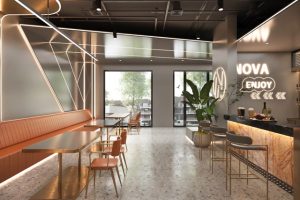 restaurant interior design and seating area