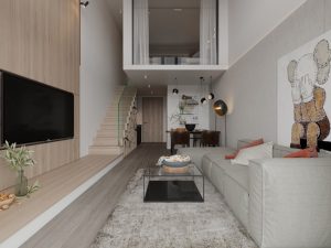 Contemporary interior design living room space